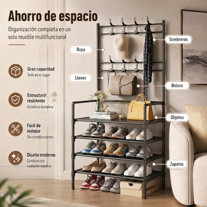 Zapatero Organizador Con Perchero de 5 Niveles