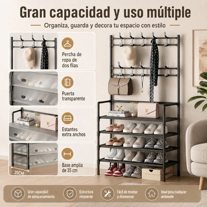 Zapatero Organizador Con Perchero de 5 Niveles